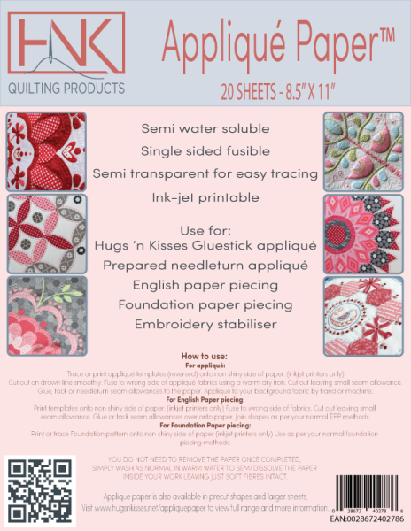 HNK applique paper cover sheets